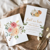 Pompoen bloemige Herfst in liefde Vrijgezellenfees Kaart