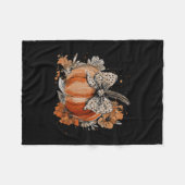 Pompoen Bloemige Herfst Seizoen Wilde Bloem Dank Fleece Deken (Voorkant (Horizontaal))