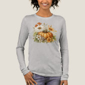 Pompoen bloemige herfststemming Tri-Blend shirt (Voorkant)