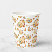 Pompoen bloemmotief papieren bekers (Voorkant)