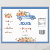 Pompoen Blue Truck 1st Birthday Chip Bag Wrapper Flyer (Voorkant)