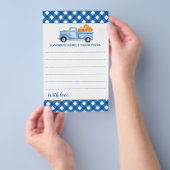Pompoen Blue Truck Baby shower Familietradities Flyer (Hand)