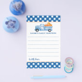Pompoen Blue Truck Baby shower Familietradities Flyer (Enkel)