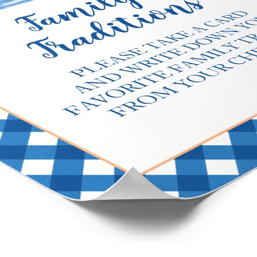 Pompoen Blue Truck Baby shower Familietradities Poster (Hoek)
