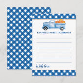 Pompoen Blue Truck Baby shower Familietradities RSVP Kaartje (Voorkant / Achterkant)
