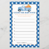 Pompoen Blue Truck Guess Baby Food Shower Games Flyer (Voorkant)