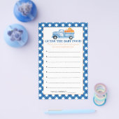 Pompoen Blue Truck Guess Baby Food Shower Games Flyer (Enkel)
