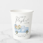 Pompoen Blue Truck Waterverf Baby Boy Shower Papieren Bekers (Achterkant)