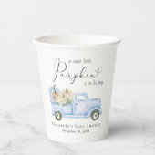 Pompoen Blue Truck Waterverf Baby Boy Shower Papieren Bekers (Voorkant)