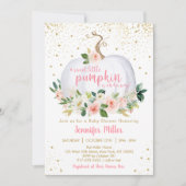 Pompoen Blush Floral Baby shower Kaart (Voorkant)