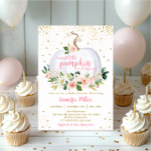 Pompoen Blush Floral Baby shower Kaart