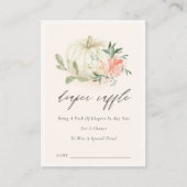 Pompoen Blush Floral Dipper Raffle Baby shower Informatiekaartje (Voorkant)