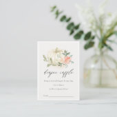 Pompoen Blush Floral Dipper Raffle Baby shower Informatiekaartje (Staand voorkant)