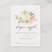 Pompoen Blush Floral Dipper Raffle Baby shower Informatiekaartje (Voorkant)