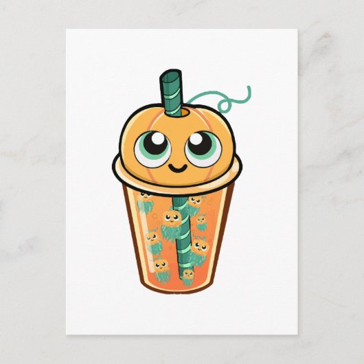 Pompoen Boba Kwal Briefkaart (Voorkant)