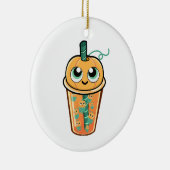 Pompoen Boba Kwal Keramisch Ornament (Rechts)