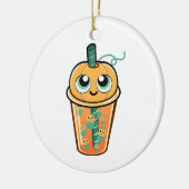 Pompoen Boba Kwal Keramisch Ornament (Links)