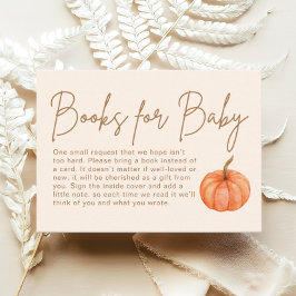 Pompoen Boeken voor Baby Herfst Baby shower Informatiekaartje