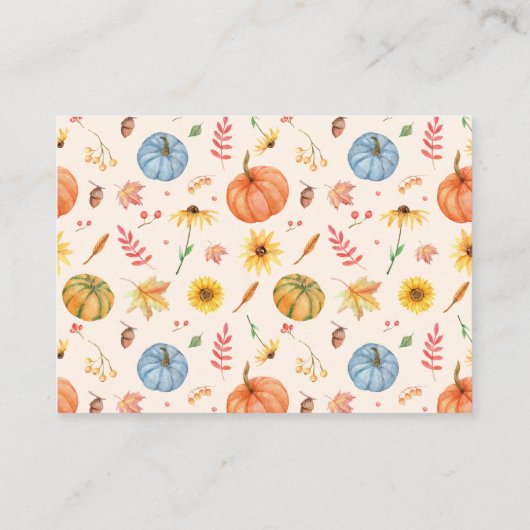 Pompoen Boeken voor Baby Herfst Baby shower Informatiekaartje (Achterkant)