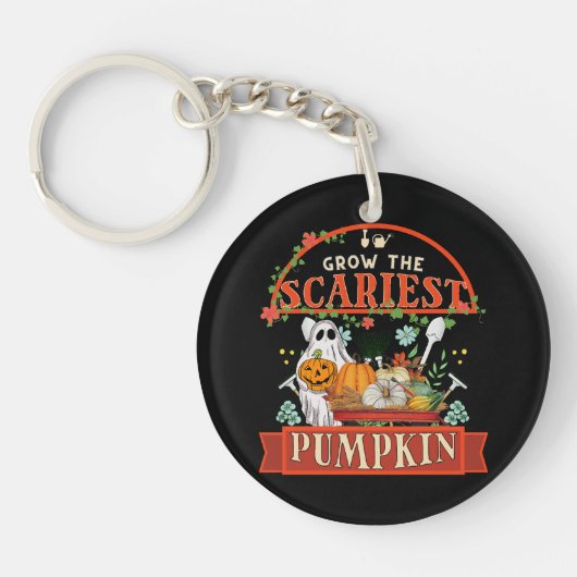 Pompoen Boer Halloween Sleutelhanger (Voorkant)