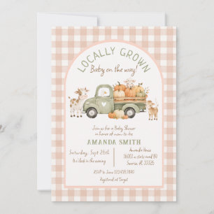 Pompoen Boerderij Dier Baby Shower Kaart