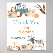 Pompoen Boerderij Dier Tractor Bedankt voor uw kom Poster (Voorkant)