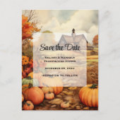 Pompoen Boerderij Herfst Oogst Thanksgiving Aankondigingskaart (Voorkant)