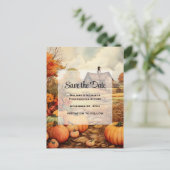 Pompoen Boerderij Herfst Oogst Thanksgiving Aankondigingskaart (Staand voorkant)