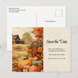 Pompoen Boerderij Herfst Oogst Thanksgiving Aankondigingskaart