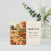 Pompoen Boerderij Herfst Oogst Thanksgiving Aankondigingskaart (Staand voorkant)
