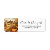Pompoen Boerderij Herfst Oogst Thanksgiving Adres Etiket (Voorkant)