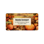 Pompoen Boerderij Herfst Oogst Thanksgiving Adres Etiket (Voorkant)