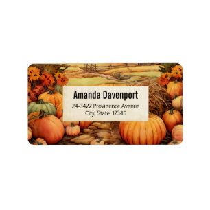 Pompoen Boerderij Herfst Oogst Thanksgiving Adres Etiket