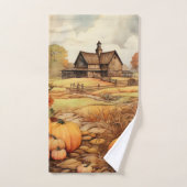 Pompoen Boerderij Herfst Oogst Thanksgiving Bad Handdoek (Handdoek)