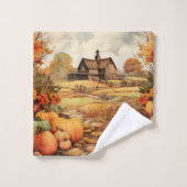 Pompoen Boerderij Herfst Oogst Thanksgiving Bad Handdoek (Wasdoekje)