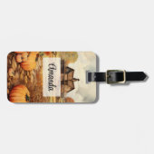 Pompoen Boerderij Herfst Oogst Thanksgiving Bagagelabel (Voorkant horizontaal)