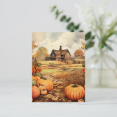 Pompoen Boerderij Herfst Oogst Thanksgiving Briefkaart (Staand voorkant)
