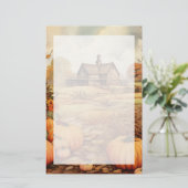 Pompoen Boerderij Herfst Oogst Thanksgiving Briefpapier (Staand voorkant)