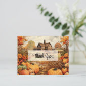Pompoen Boerderij Herfst Oogst Thanksgiving Dank u Briefkaart (Staand voorkant)