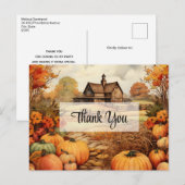 Pompoen Boerderij Herfst Oogst Thanksgiving Dank u Briefkaart (Voorkant / Achterkant)