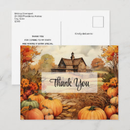 Pompoen Boerderij Herfst Oogst Thanksgiving Dank u Briefkaart