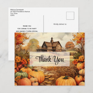 Pompoen Boerderij Herfst Oogst Thanksgiving Dank u Briefkaart