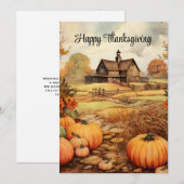 Pompoen Boerderij Herfst Oogst Thanksgiving Feestdagenkaart (Voorkant / Achterkant)