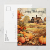 Pompoen Boerderij Herfst Oogst Thanksgiving Feestdagenkaart (Voorkant / Achterkant)