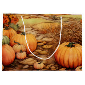 Pompoen Boerderij Herfst Oogst Thanksgiving Groot Cadeauzakje (Achterkant)