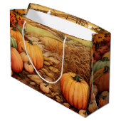 Pompoen Boerderij Herfst Oogst Thanksgiving Groot Cadeauzakje (Achterkant Gekanteld)