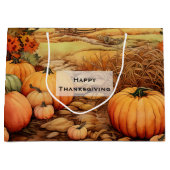 Pompoen Boerderij Herfst Oogst Thanksgiving Groot Cadeauzakje (Voorkant)