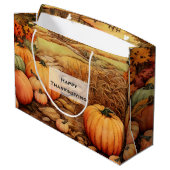 Pompoen Boerderij Herfst Oogst Thanksgiving Groot Cadeauzakje (Achterkant Gekanteld)