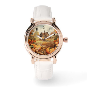 Pompoen Boerderij Herfst Oogst Thanksgiving Horloge