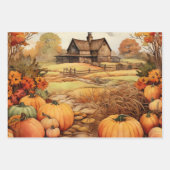 Pompoen Boerderij Herfst Oogst Thanksgiving Inpakpapier Vel (Voorkant 2)
